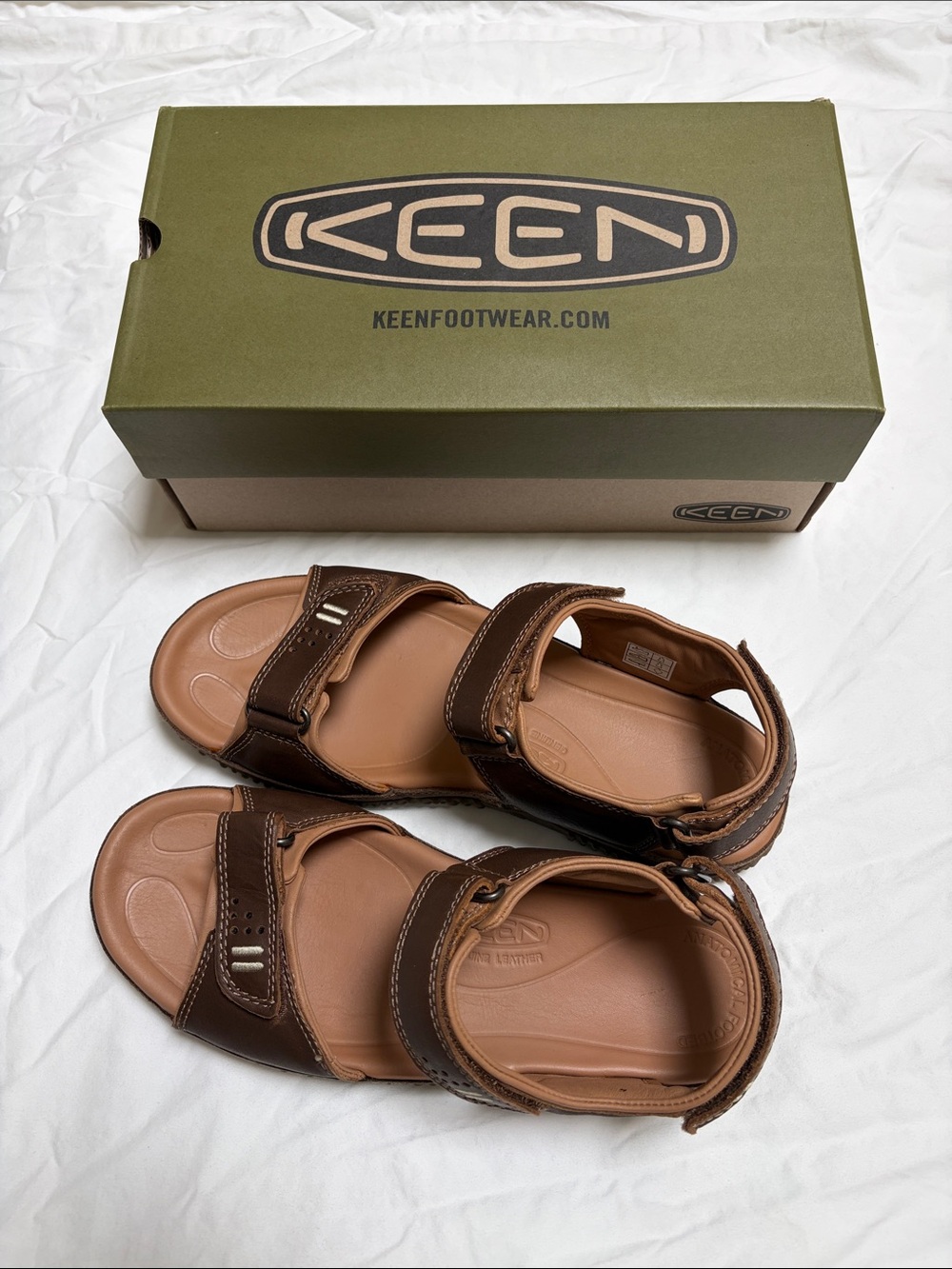 Keen Dark Brown Leather Two-Strap Outdoor Sandals